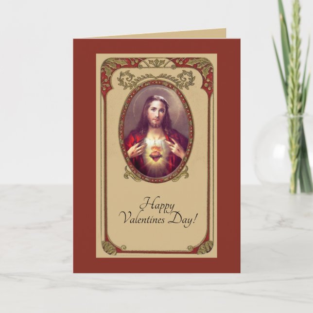 St. Valentine's Day Sacred Heart of Jesus Card (Front)