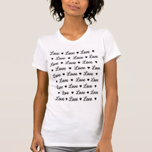 St. Valentines Day White and Black Love T-Shirt