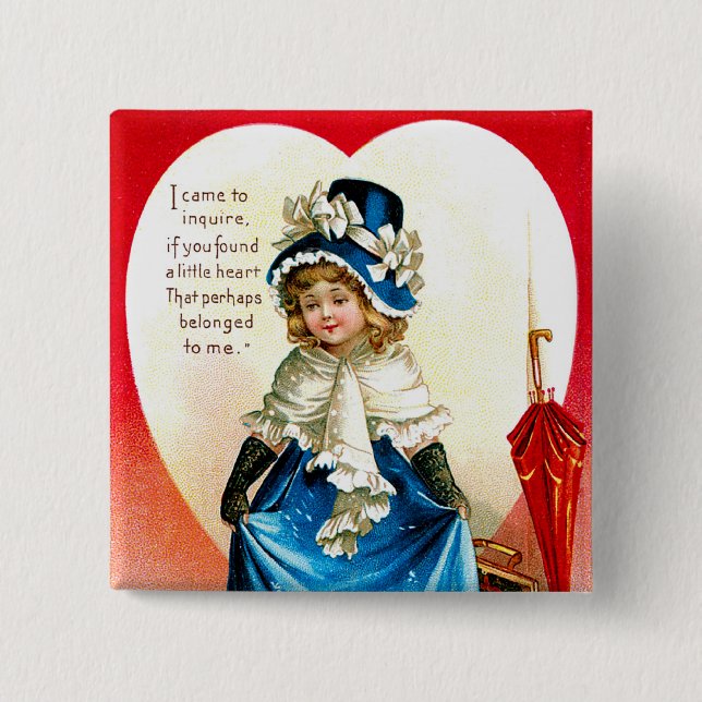 St. Valentine's Greeting Pinback Button (Front)
