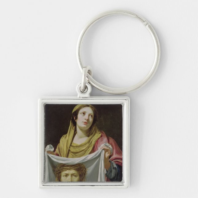 St. Veronica Holding the Holy Shroud Keychain (Front)