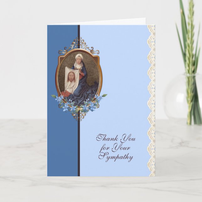 St. Veronica Jesus Catholic Condolence Thank You Card (Front)