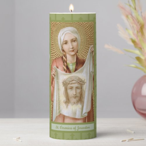 St Veronica of Jerusalem JM 60 3x8  Pillar Candle