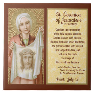 St. Veronica of Jerusalem (JM 60) Ceramic Tile