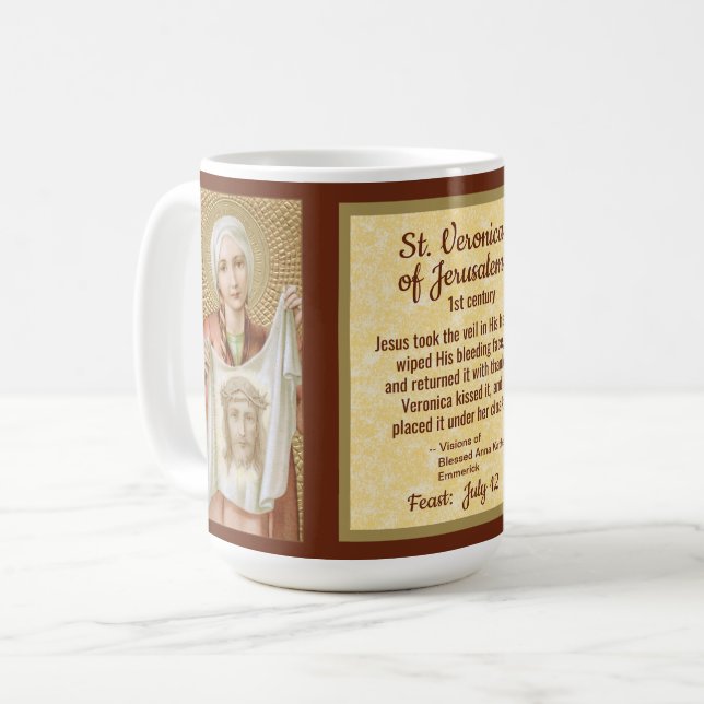 St. Veronica of Jerusalem (JM 60; Style 2) Coffee Mug (Front Left)