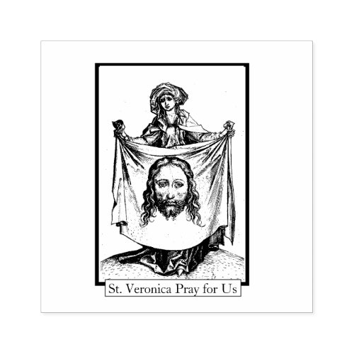 St Veronica Veil Jesus Religious Catholic Saint Rubber Stamp