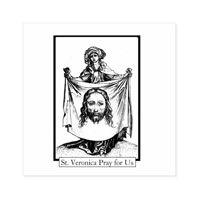 St. Veronica Veil Jesus Religious Catholic Saint Rubber Stamp (Imprint)