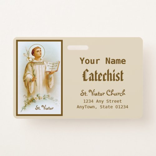 St Viator of Lyon the Catechist BF 02 Badge