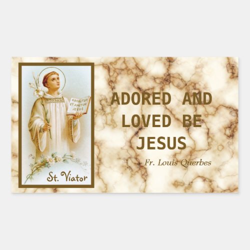 St Viator of Lyon the Catechist BF 02 Rectangular Sticker