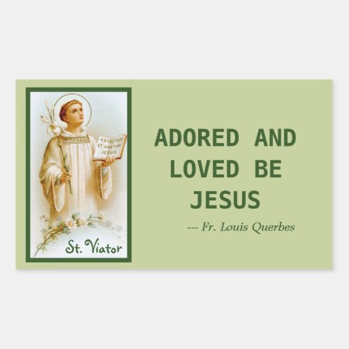 St Viator of Lyon the Catechist BF 02 Rectangular Sticker