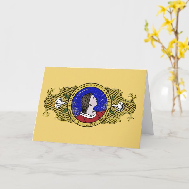 St. Viator of Lyon the Catechist (LD 001) Card (Yellow Flower)