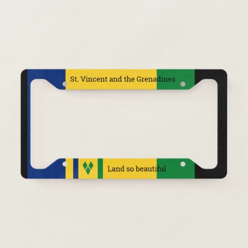 St Vincent and the Grenadines Flag  License Plate Frame