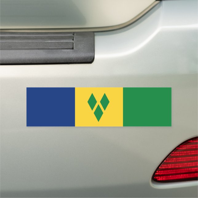 St Vincent and the Grenadines Flag Vincy Car Magnet (In Situ)