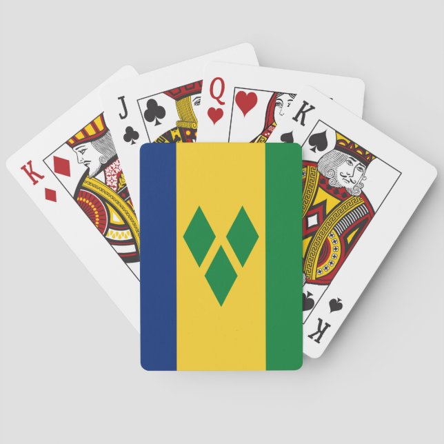 St Vincent and the Grenadines Flag Vincy Poker Cards (Back)