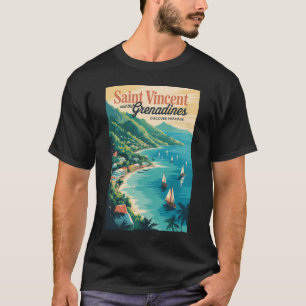 St Vincent and the Grenadines Landscape Retro T-Shirt