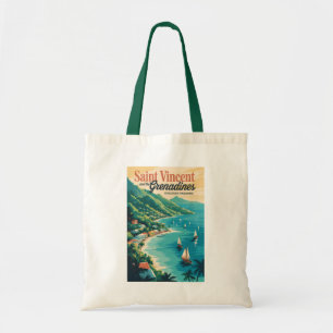 St Vincent and the Grenadines Landscape Retro Tote Bag