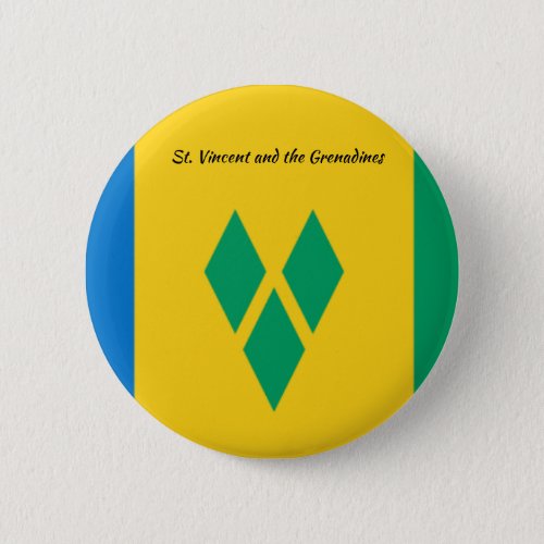 St Vincent and the Grenadines Round Flag Button