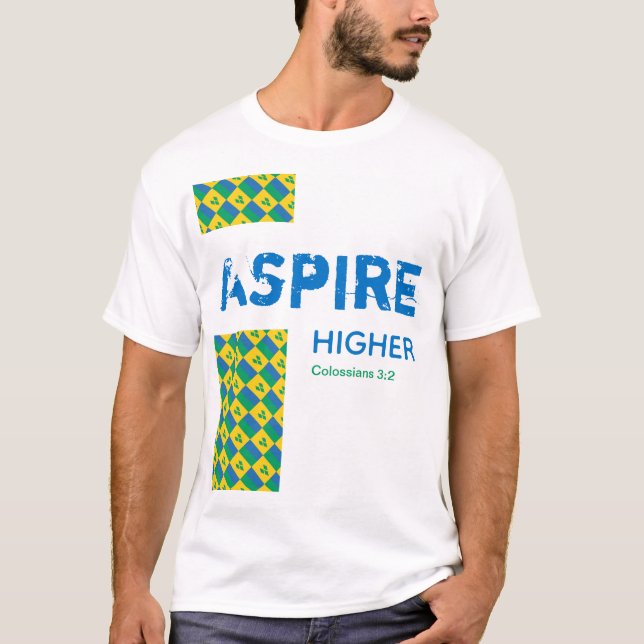 St Vincent ASPIRE HIGHER Christian Scripture T-Shirt (Front)