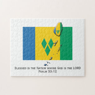 ST VINCENT Blessed Nation VINCENTIAN FLAG Jigsaw Puzzle