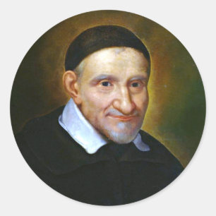 St. Vincent De Paul Religious Priest Classic Round Sticker