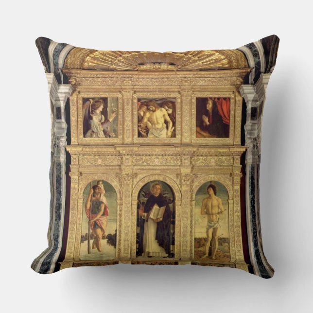 St. Vincent Ferrer Altarpiece, c.1465 (polyptych) Throw Pillow (Front)