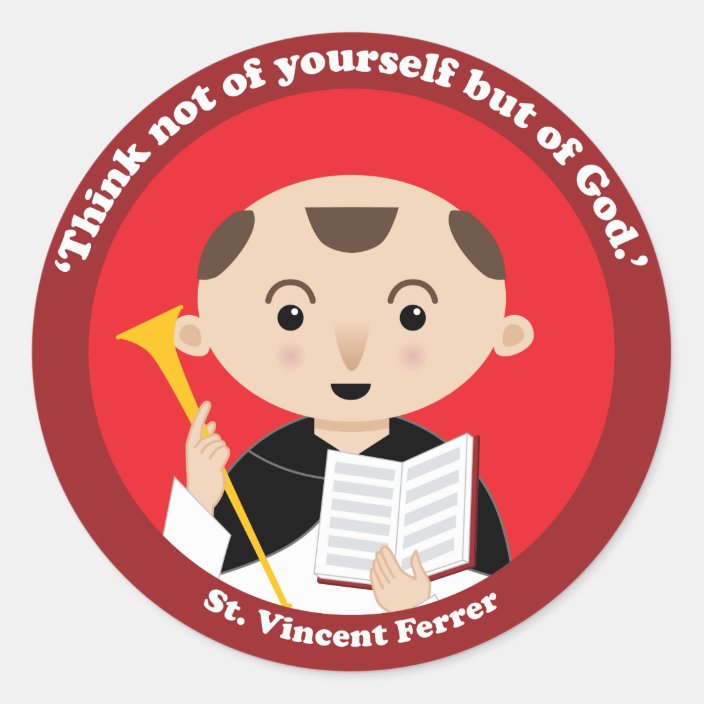 St. Vincent Ferrer Classic Round Sticker | Zazzle.com