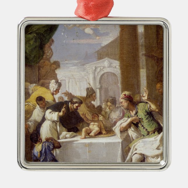 St. Vincent Ferrer performing a miracle Metal Ornament (Front)