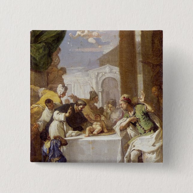 St. Vincent Ferrer performing a miracle Pinback Button (Front)