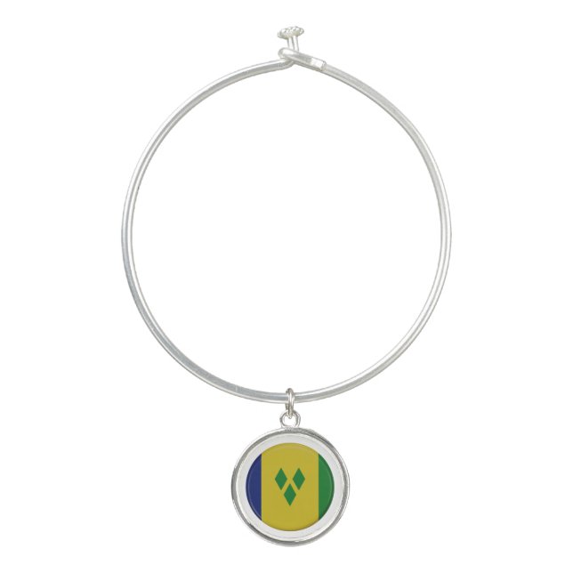 St Vincent flag Bangle Bracelet (Front)