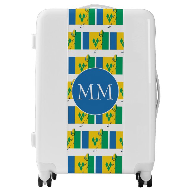 ST VINCENT Flag | Vincentian Map | Monogram Luggage (Front)