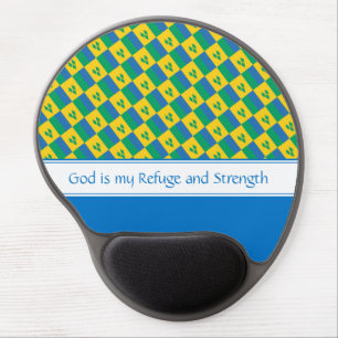 ST VINCENT God Refuge Strength Christian Gel Mouse Pad
