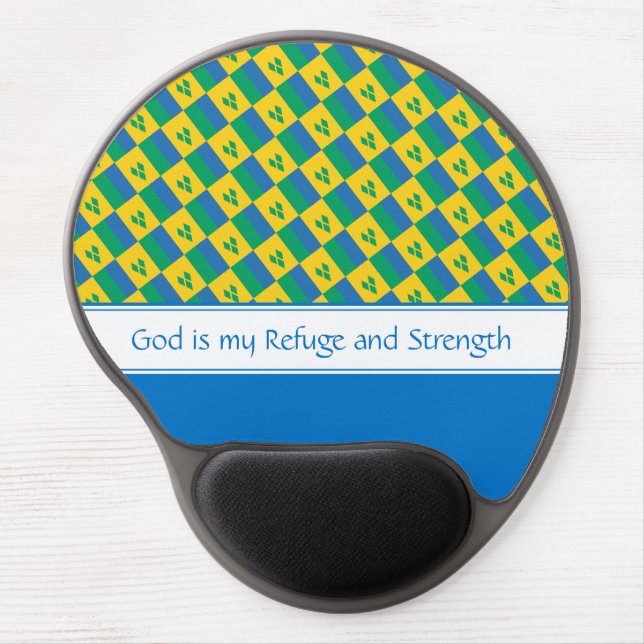 ST VINCENT God Refuge Strength Christian Gel Mouse Pad (Front)