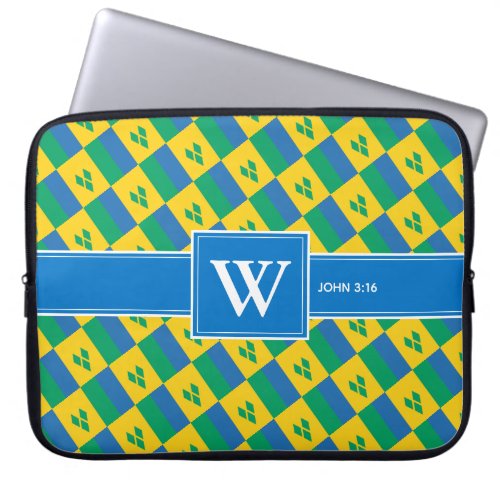 ST VINCENT GRENADINES Christian Scripture Monogram Laptop Sleeve