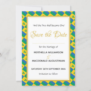 ST VINCENT'S Christian Custom Wedding Celebration Save The Date