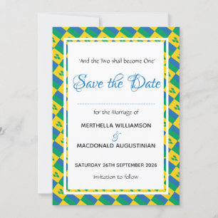 ST VINCENT'S Patriotic Custom Wedding Celebration Save The Date