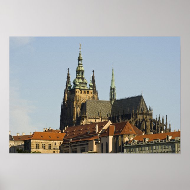 St. Vitus Cathedral and Prague Castle, one of Poster (Front)