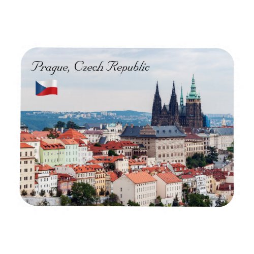 St Vitus Cathedral and Prague Cityscape _ Czech R Magnet