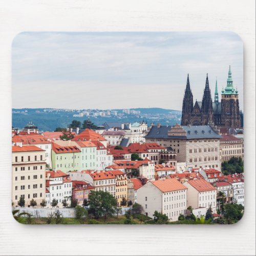 St Vitus Cathedral and Prague Cityscape _ Czech R Mouse Pad