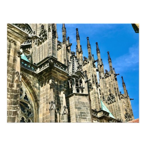 St Vitus Cathedral Spires _Prague Czech Republic Photo Print