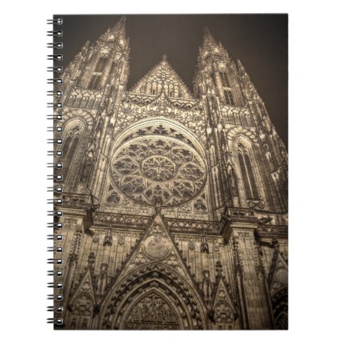 StVitus Cathedral Towers Entrance Prague Night Notebook