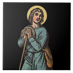 St. Wendelin Herding Sheep Ceramic Tile