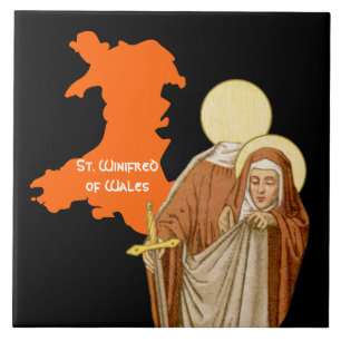 St. Winifred of Wales (P 002) Ceramic Tile