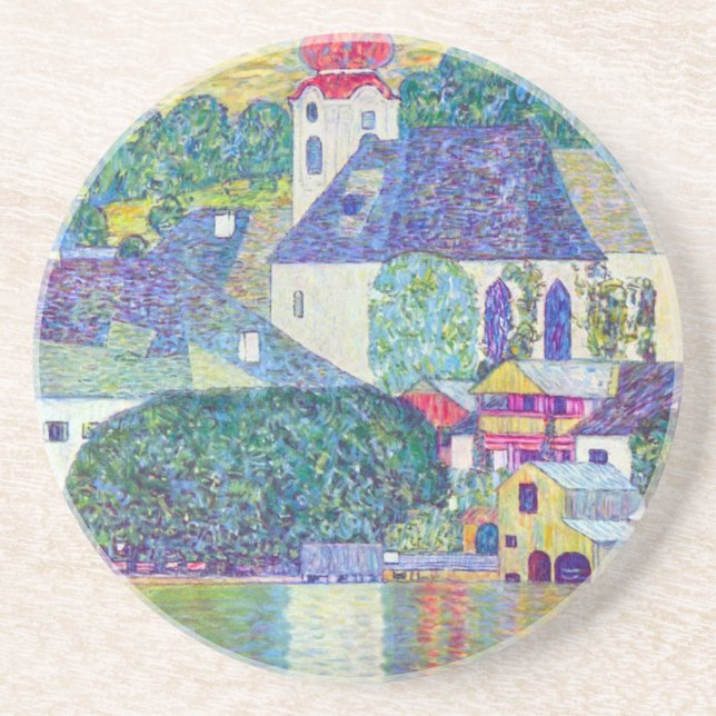 St. Wolfgang Church by Gustav Klimt, Victorian Art Coaster (Front)