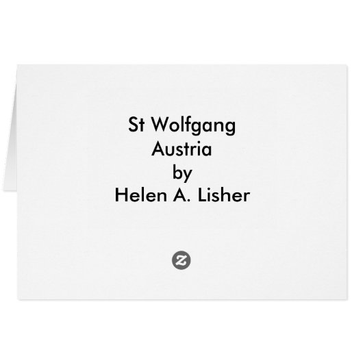 St Wolfgang in Austria (Back Horizontal)