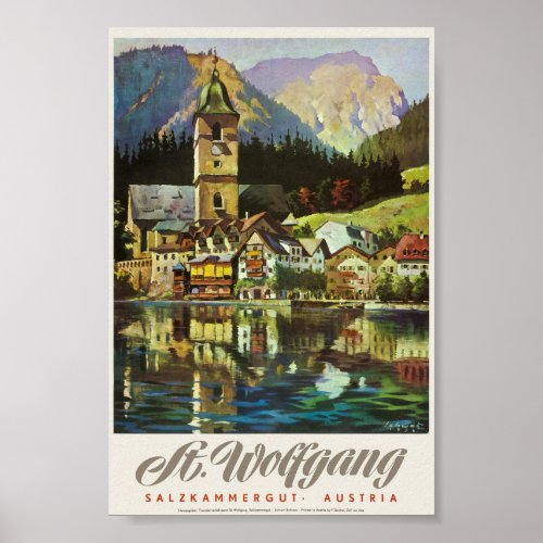 St Wolfgang Salzkammergut Vintage Poster 1936