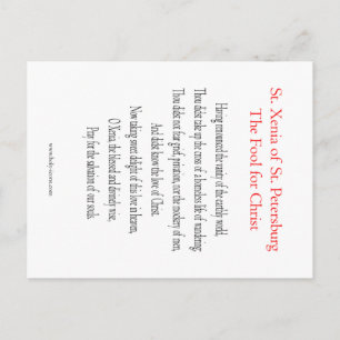 St. Xenia Prayer Card