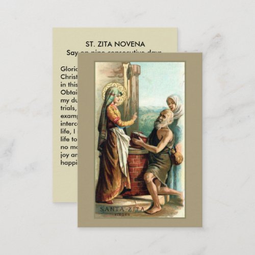 St Zita Virgin Novena Prayer Holy Card