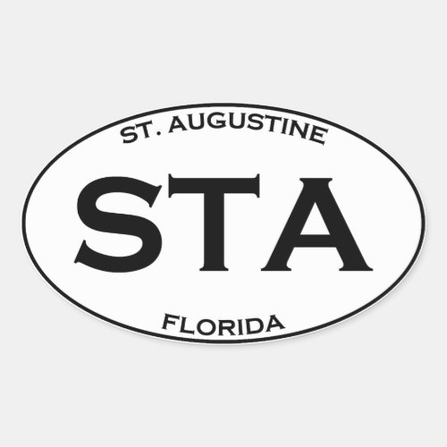 STA _ St Augustine Florida Oval Sticker