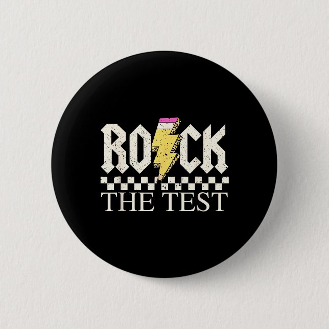 Staar State Testing Day Rock The Test ABCD Teacher Button (Front)