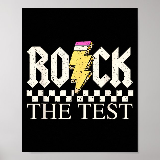 Staar State Testing Day Rock The Test ABCD Teacher Poster (Front)