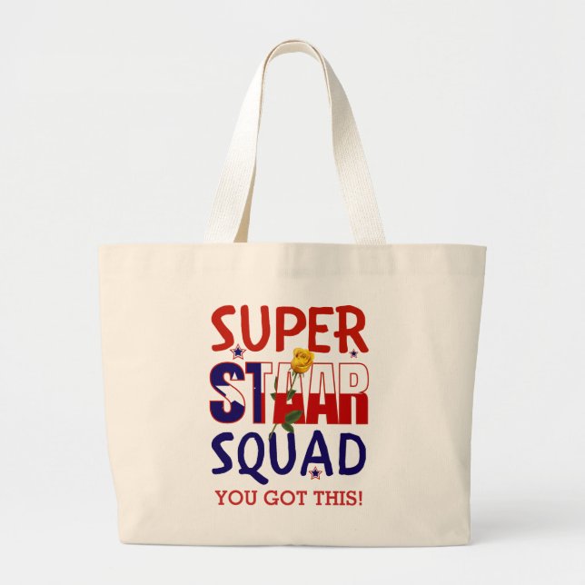 Staar Texas Test Day Teacher Motivational Large Tote Bag (Front)